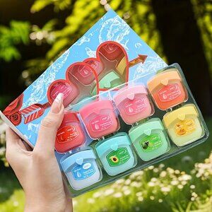 8pcs Lipstick Set Case, 8 Flavors, Lip Gloss, Lip Base, Colorless Lip Mask